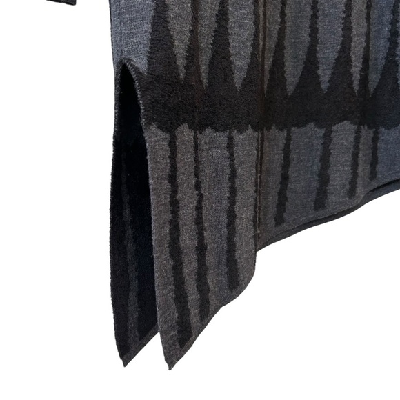 Skull Cashmere Black Gray Asymmetric Thick Long Sleeved Dress XS Quality - Picture 3 of 7